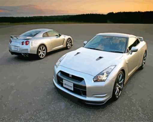 Nissan GTR R35 Cars Diamond Painting Art