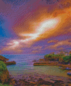 Port Isaac Harbour At Sunset Diamond Painting Art