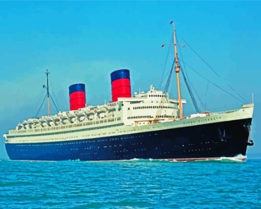 Qe2 Ocean Liner Diamond Painting Art