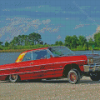 Red 64 Chevrolet Impala Car Diamond Painting Art