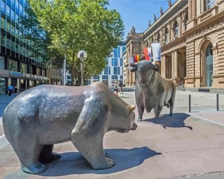 Wall Street Bear And Bull Diamond Painting Art