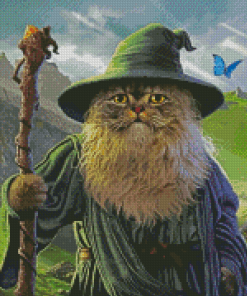 Wizard Bearded Cat Diamond Painting Art
