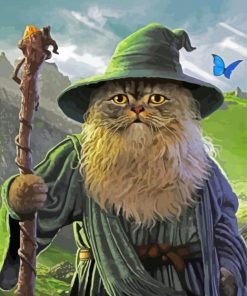 Wizard Bearded Cat Diamond Painting Art