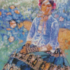 Woman In Blue Dress Borisov Musatov Diamond Painting Art