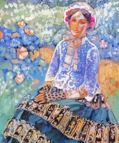 Woman In Blue Dress Borisov Musatov Diamond Painting Art