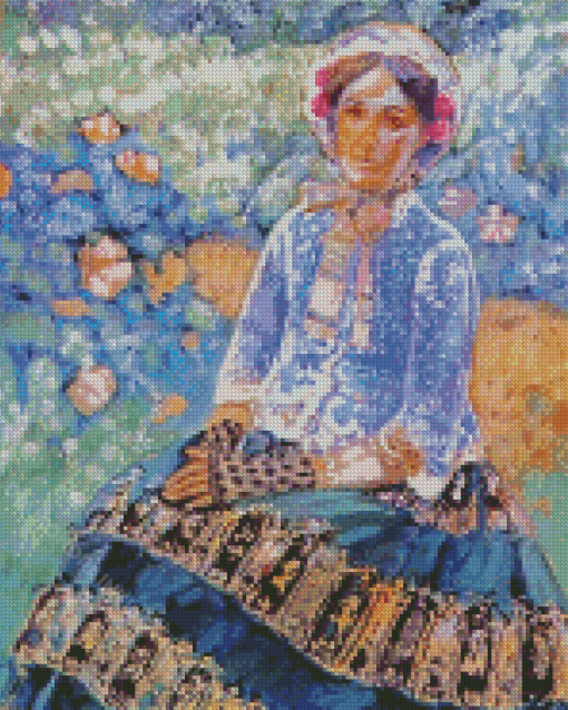 Woman In Blue Dress Borisov Musatov Diamond Painting Art