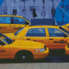 Yellow Taxi Cab Diamond Painting Art