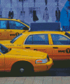 Yellow Taxi Cab Diamond Painting Art