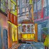 Abstract Yellow Streetcar Art Diamond Painting Art