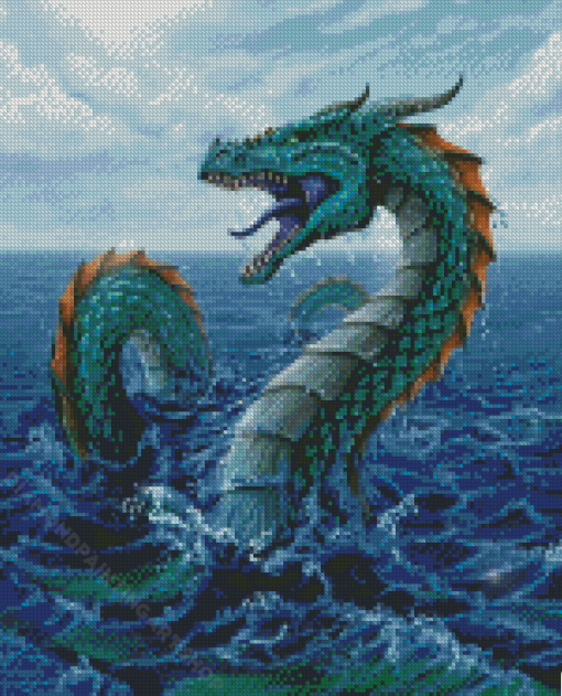 Aesthetic Water Dragon Diamond Painting Art