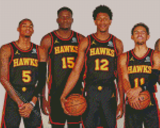 Atlanta Hawks Players Diamond Painting Art