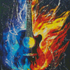 Ice And Fire Guitar Diamond Painting Art