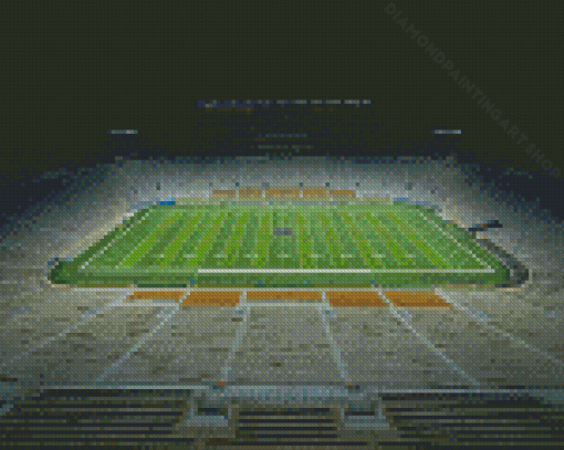 Notre Dame Stadium At Night Diamond Painting Art