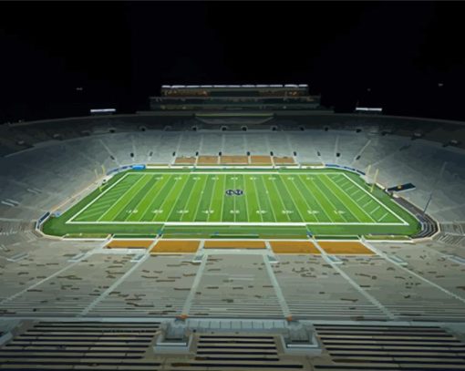 Notre Dame Stadium At Night Diamond Painting Art