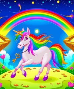 Rainbow And Unicorn Diamond Painting Art