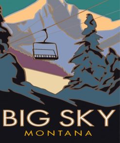 Big Sky Montana Lone Peak Poster Diamond Painting Art
