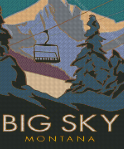 Big Sky Montana Lone Peak Poster Diamond Painting Art