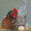 Chicken Sitting On Eggs Diamond Painting Art