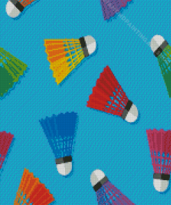 Colorful Badminton Shuttlecocks Diamond Painting Art