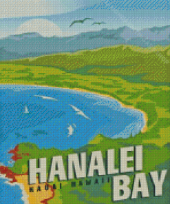 Hanalei Bay Hawaii Poster Diamond Painting Art