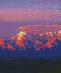 Himalayas At Sunset Diamond Painting Art