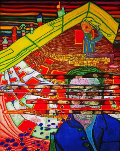 Mourning Schiele By Hundertwasser Diamond Painting Art