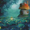 Mushroom Forest Diamond Painting Art