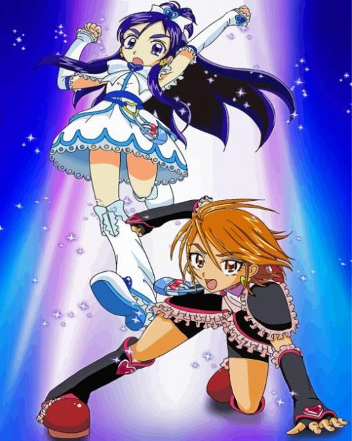 Nagisa Misumi And Honoka Yukishiro From Futari Wa Pretty Cure Diamond Painting Art