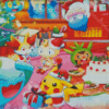 Pokemon Celebrating Christmas Diamond Painting Art