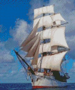 Square Rigger Ship Diamond Painting Art