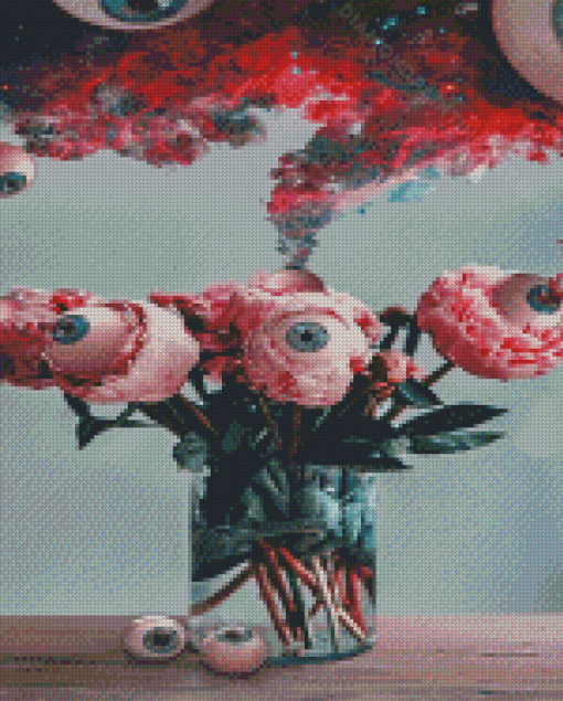 Surrealist Eyes On Flowers Diamond Painting Art