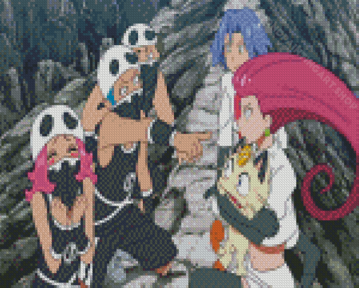 Team Skull Pokemon Characters Diamond Painting Art