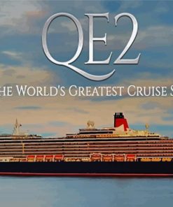 The Worlds Greatest Cruise Ship QE2 Liner Diamond Painting Art
