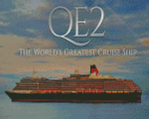 The Worlds Greatest Cruise Ship QE2 Liner Diamond Painting Art