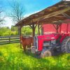 The Massey Ferguson Tractor In Farm Diamond Painting Art