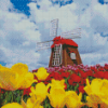 Tulpen En Molen Diamond Painting Art