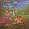 Victorian Ladies In The Park Diamond Painting Art