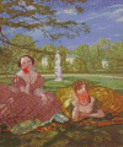 Victorian Ladies In The Park Diamond Painting Art