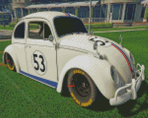 Vintage Herbie Car Diamond Painting Art