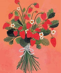 Vintage Strawberry Bouquet Diamond Painting Art