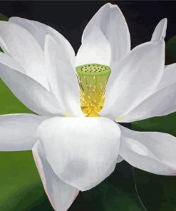 White Lotus Diamond Painting Art