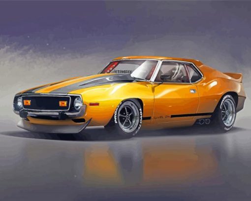 Yellow Javelin AMX Diamond Painting Art