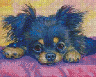 Adorable Black Chihuahua Diamond Painting Art