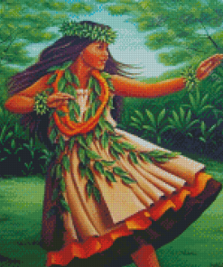 Aesthetic Hawaiian Lady Diamond Painting Art