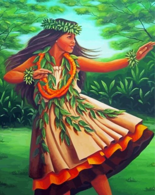 Aesthetic Hawaiian Lady Diamond Painting Art