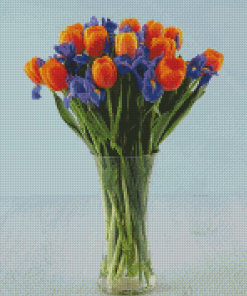 Aesthetic Irises And Tulips Diamond Painting Art