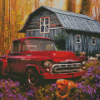 Aesthetic Old Red Truck Diamond Painting Art