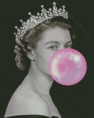 Aesthetic Queen Blowing Bubble Diamond Painting Art