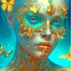 Aesthetic Lady And Butterflies Diamond Painting Art