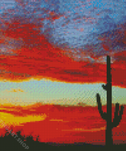 Aesthetic Red Sunset Arizona Diamond Painting Art